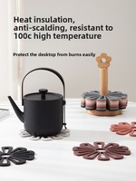 Sous-plats, dessous de pot et sous-verres isolants anti-brûlure au design moderne Morandi Flower pour la maison - Plastique