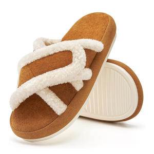 Pantofole da donna in Memory Foam leggere <span class=keywords><strong>con</strong></span> supporto per arco <span class=keywords><strong>con</strong></span> suola morbida elastica <span class=keywords><strong>con</strong></span> spola a punta aperta a fascia incrociata regolabile - Product Image 1