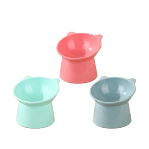 Nuova Ciotola per Cani e Gatti in Stile Nordico, Inclinata e Rialzata, Design Cartoon, Protezione Collo, Anti-Ribaltamento, in Ceramica Resistente - Product Image 1