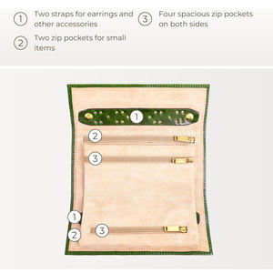 Women Ladies PU Leather <b>Travel</b> Jewelry <b>Case</b> Organizer Mini Roll Jewelry Storage Bag Personalized Jewelry Bag - Product Image 3