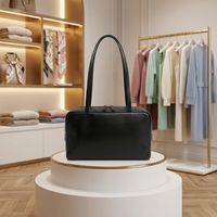 Sac fourre-tout Boston en cuir véritable noir style haute couture en peau de mouton, sac à main minimaliste pour femme, idéal pour le quotidien et le travail, avec poignée supérieure et bandoulière