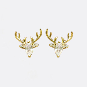 Orecchini a Perno a Forma di Cervo per Donne, Accessori per Orecchie con Forma Geometrica di Animale per Uso Quotidiano - Product Image 5