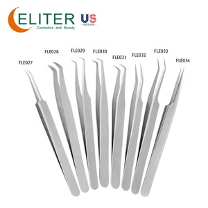 ELITER Vente Chaude en Gros Gamme Complète de Pinces à Épiler en Acier Inoxydable pour Extensions de Cils Fines - Product Image 6