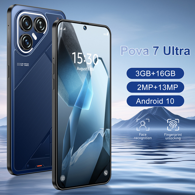 Global Version Celulares Pova 7 Ultra Smartphones Mobile Phone HD Camera Phone Android 4G Cellphones 2MP LCD Quad Core