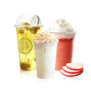 transparente bebiendo leche de té helado de café de 12oz plastik de plástico pet taza con tapa - Product Image 6