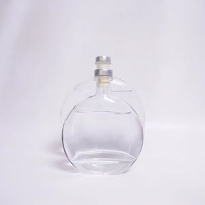 Botella de cristal con tapa de corcho, botella de licor de 250ml, 500ml, con forma redonda plana de ron, Tequila, Rakija <span class=keywords><strong>Mezcal</strong></span> - Product Image 4