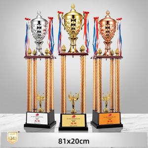 Trophée en métal sur mesure pour les compétitions sportives Trophée d'or pour la première deuxième troisième place Football personnalisé - Product Image 5