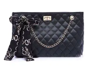 Hot Sale Crossbody Bags Wholesale Women Luxury Silk Scarf Chain Handbags China For Women Fashion Bag PU Ladies Handbags Single