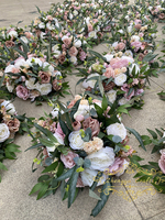 Table de mariage artificielle blanc rose fleurs boules support à fleurs centres de table pour table de mariage