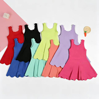 Vestido de Yoga para Niñas, Diseño Personalizado, Altamente Elástico y Transpirable, Sin Mangas, Tirantes Finos, Color Sólido, Nailon y Spandex, Meng You