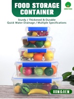 Ensemble de contenants de stockage alimentaire en plastique avec couvercles hermétiques sans BPA, empilables, pour l'organisation de la cuisine, du réfrigérateur et du garde-manger