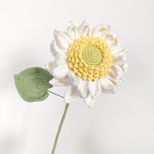 Flor de hilo de punto de <span class=keywords><strong>girasol</strong></span> <span class=keywords><strong>gigante</strong></span> hecha a mano con semillas, regalo de San Valentín de tamaño pequeño, venta al por mayor, flor de aguja artificial, flor similar a la piel - Product Image 5