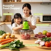 Mini robot culinaire électrique, hachoir multifonctionnel pour viande hachée, pâte d'ail et découpe de légumes