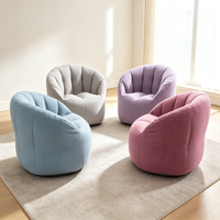 Fauteuil tubulaire crème minimaliste, forme ergonomique, revêtement en tissu technique imperméable, confortable, pour enfants et adultes, canapé lounge pour enfants et salon