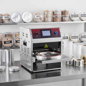 Machine de scellage thermique électrique entièrement automatique pour canettes, emballages à emporter, applications alimentaires et de boissons, film plastique et aluminium 220V - Product Image 1