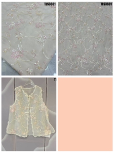 Tessuto in Pizzo Trasparente di Alta Qualità, Traspirante, Antistrappo, con Paillettes, Ricami e Perline per <span class=keywords><strong>Design</strong></span> di Moda Femminile - Product Image 1