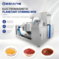 Automatische planetaire kookmixer voor de verwerking van chilipeperpasta, met gejackete kookketel