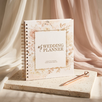 Carnet de planification de mariage A4 de luxe personnalisé avec couverture rigide et spirale, 8*10 pouces, organisateur et livre d'or de mariage, papier d'impression