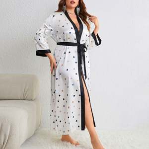 SFY-Y928 Robe de nuit en soie glacée fine de haute qualité pour femmes, grande taille, ample et confortable, pyjama décontracté pour femmes - Product Image 6