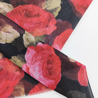 Tissu de fabrication de vêtement Floral imprimé numérique en mousseline de soie 100D