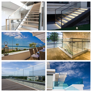 Modern House Railing Designs View Mate A20 Aluminum Glass Balcony Railing System with Tempered Glass Rust Resistant & LED - Product Image 6