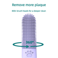 Brosse à dents moderne en silicone souple pour chiens et chats, kit de brossage antidérapant pour le nettoyage de la plaque dentaire et du tartre, sans parfum