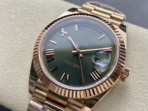 นาฬิกากันน้ำคุณภาพดีที่สุด ขนาด 40 มม. ผลิตโดย AR Factory ตัวเรือนเหล็ก 904l กลไก ETA 3255 รุ่น 228235 น้ำหนัก 208 กรัม สีโรสโกลด์เขียว - Product Image 3