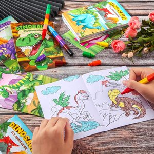Dinosauro Mini libri da colorare con pastelli per feste, <span class=keywords><strong>libro</strong></span> di attività per bambini regali di natale per feste - Product Image 3
