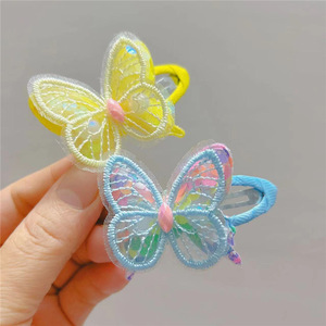 Diadema Kawaii con Lentejuelas de Mariposa y Encaje Pastel, Banda Elástica Suave para el Cabello para Niñas Pequeñas, Estilo Princesa para Uso Diario - Product Image 4