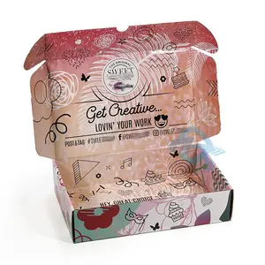 Caixa postal cordada de marca para bolo, cor completa, impressa, caixa de mailer, envio plano
