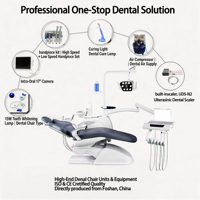 Fauteuil dentaire avec lampe LED à 8 ampoules, système de mémoire, coussin en cuir importé, équipement dentaire pour dentiste