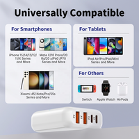 Chargeur USB universel multi-ports 20W PD ignifuge européen 2 Type-C + 1 USB pour téléphones portables, montres connectées, écouteurs - UE