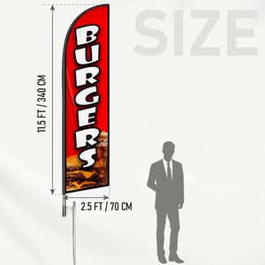 ธงขนนกแบบกำหนดเองคุณภาพสูงขนาด 2.5*11.5 ฟุต สำหรับงานปาร์ตี้ชายหาดและการโฆษณาประชาสัมพันธ์ - Product Image 2