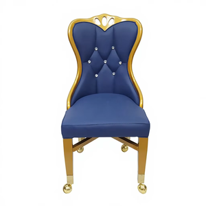 Chaise de jeu VIP pour croupier/joueur, chaise de <span class=keywords><strong>casino</strong></span> de luxe robuste, fauteuil en acier inoxydable avec roulettes, chaise de poker - Product Image 1