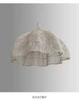 Éclairage nordique rotin fait à la main en osier lampes suspendues rotin suspension lumière pour hôtel salle de lecture salon chambre