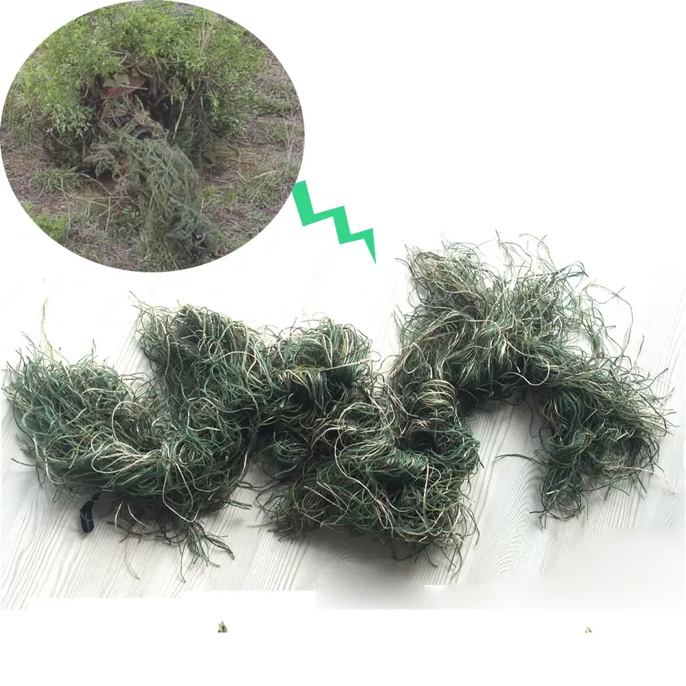 Jungle/Desert/Snow Ghillie Cover Wrap Synthetic w/Elastic Strap Camouflage Hunting Blind Ropes 1.2M CS Wraps