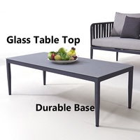 Ensemble de Canapés d'Extérieur Tressés en Corde, 4 Pièces en Aluminium, Étanche, pour Terrasse et Jardin, Mobilier de Détente