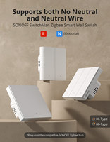 SONOFF ZBM5 Saklar Dinding Pintar Zigbee Tipe UK/EU Mode Relay Lepas Dapat Digunakan untuk Kabel Tanpa Netral & Dengan Kabel Netral 1/2/3 Gang