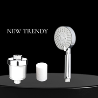 Nouveau produit pp coton filtre de douche pommeau de douche haut débit puissant fixe spa purificateur pommeau de douche mini robinet filtre