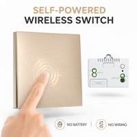 Interrupteur mural sans fil RF433 Intellect Self Power Switch, étanche, auto-alimenté, double pôle, 1 gang, 1 voie, avec indice de protection IP44