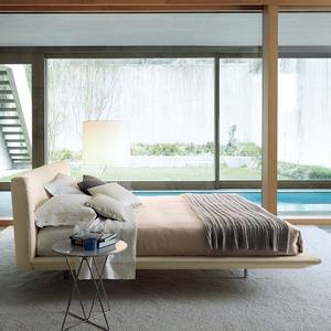 Lit double en forme de coquillage, en cuir véritable italien, 1,8 m, lit bas rembourré pour chambre principale - Product Image 3