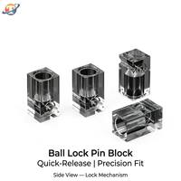 Bloc de positionnement à verrouillage rapide en acier inoxydable de précision, usiné sur mesure par CNC, avec broche à bille, disponible en OEM/ODM