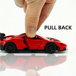 4 styles, modèle de voiture de course en métal et plastique à l'échelle 1/43, à tirer en arrière, avec <span class=keywords><strong>portes</strong></span> ouvrables, voiture de sport en métal moulé sous pression avec roues mobiles pour enfants - Product Image 5