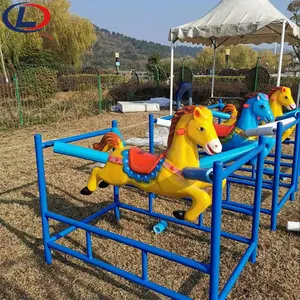 Factory Price Indoor Outdoor Amusement Park Game Swing Rides Fiberglass Spring Rocking Horse for sale