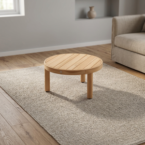 Ensemble de table à manger 2 places en bois massif rond, écologique, durable, imperméable, design minimaliste moderne, meubles de maison stables - Product Image 3