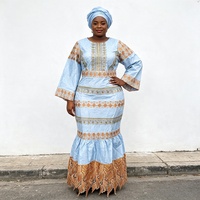 Robe de Soirée et de Mariage Africaine Grande Taille de Haute Qualité pour Femmes 2026 – Nouvelle Collection Dashiki Ankara Brodé Bazin