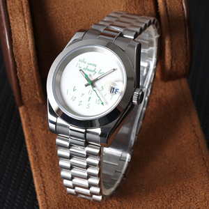 Reloj Para Hombre Mecánico Automático DIY de 36/39 mm A Quién Le Importa Ya Voy Tarde, Resistente al Agua - Product Image 1