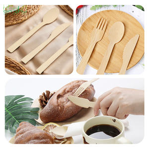 Cubiertos ecológicos desechables de bambú biodegradable, juego de cucharas, tenedores y cuchillos, cubiertos con logotipo personalizado - Product Image 3
