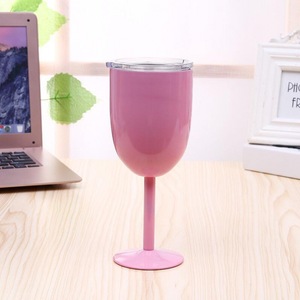 10oz in acciaio inox <span class=keywords><strong>bottiglia</strong></span> di acqua <span class=keywords><strong>calice</strong></span> in acciaio inox calici in acciaio inox doppia parete sottovuoto Tumbler con coperchio trasparente tazza termica - Product Image 4