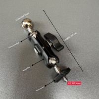 Support de fixation pour caméra d'action et téléphone en métal avec vis 1/4'', double rotule et pince pour GoPro, microphone et plus
